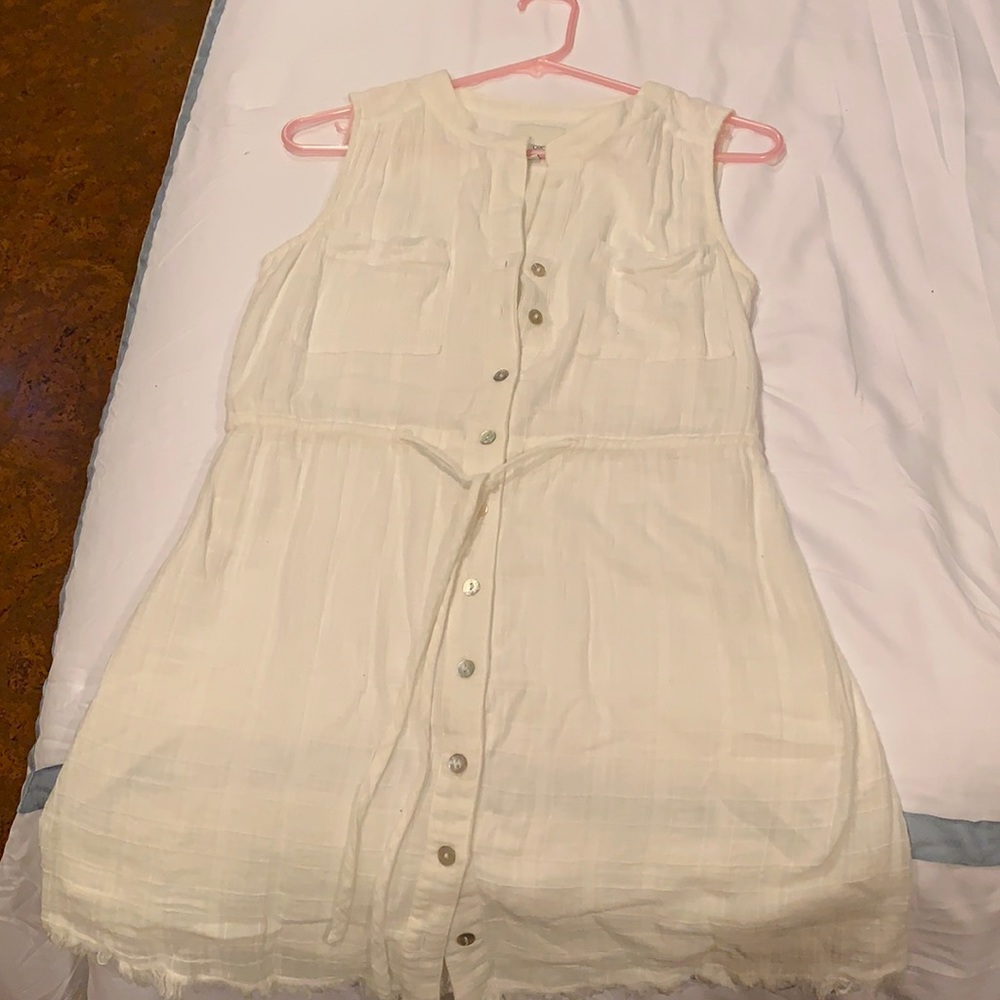 Size small, white beach cover up/dress